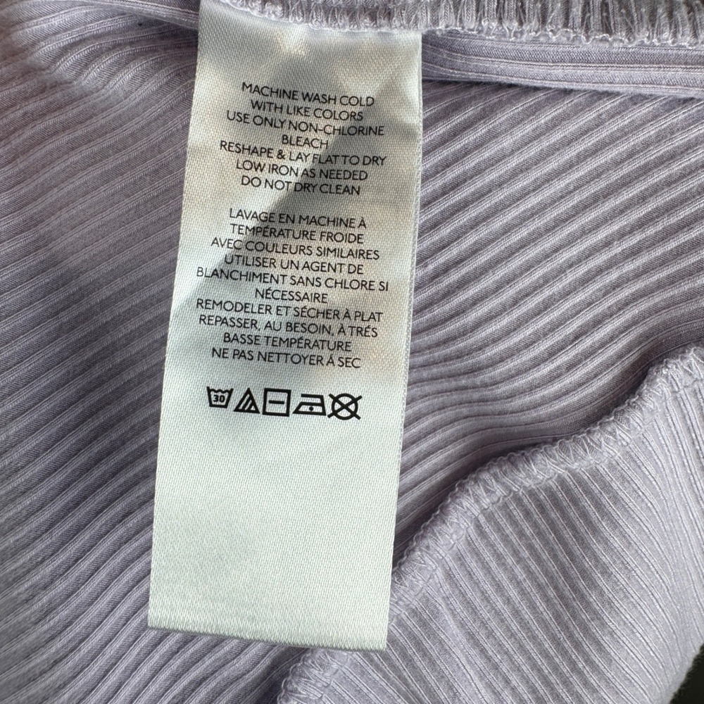 Balletcore Soft Girl Coquette BDG Tank Top Women Medium Lavender Ribbed Cropped - Picture 5 of 6